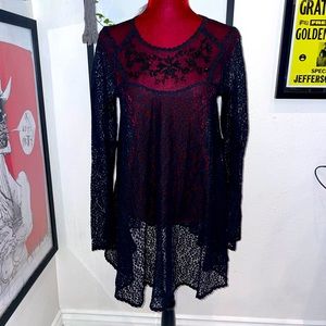 Free People Gothic style black lace Dress
